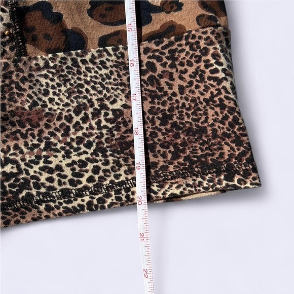 Emma G leopard print 3/4 zip hoodie with drawstrings & subtle bling - Picture 5 of 6